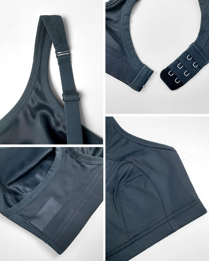 Luvrobes Women's Sports Bra Racerback Adjustable Straps Grey Size M