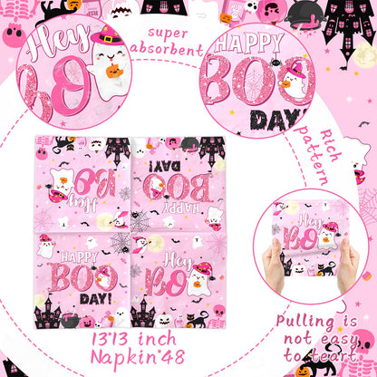 Lenyunge Pink Halloween Birthday Ghost Party Decorations Napkins 48pcs