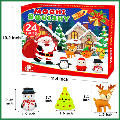 Govetom 2025 Christmas Advent Calendar 24 Days Multi-color Mochi Squishy Toys