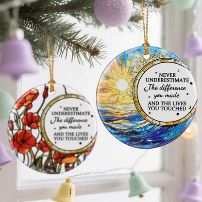 VIAKDEM Christmas Ornaments Going Away Farewell Gifts Ceramic Design A