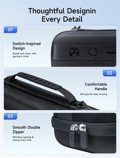 JSAUX Large Capacity Hard Shell Carrying Case Nintendo Switch 2, 20 Slots Black