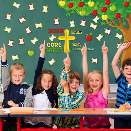 Zonon Religious Classroom Bulletin Board Set Christian Fall Apple Cutouts