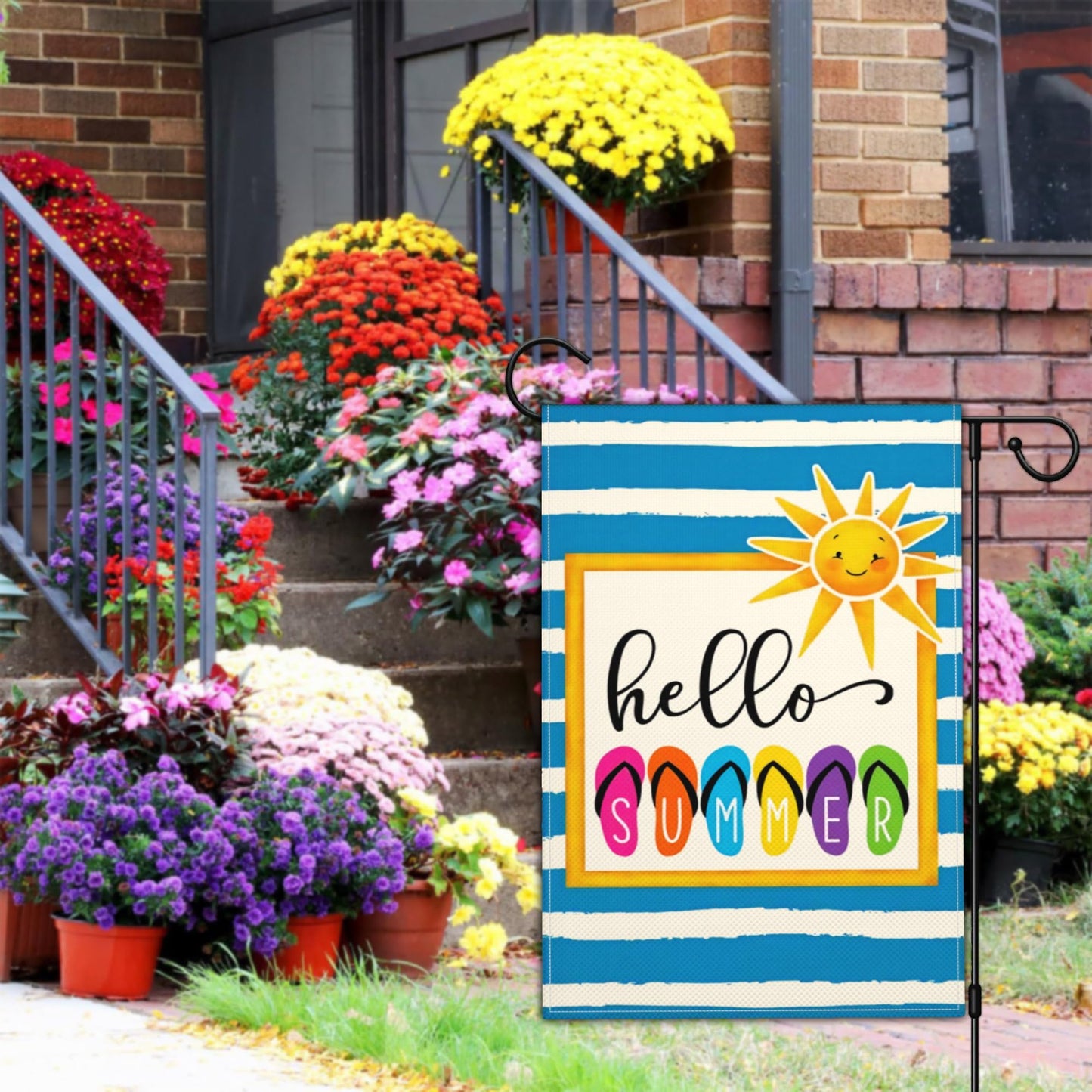 Shuitouk 3 Ply Summer Garden Flag 12x18 Inch Double Sided Outdoor Decor
