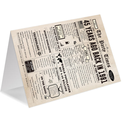 Ziwenhu Jumbo 45th Birthday Card Gift for Women Men Color zw-349