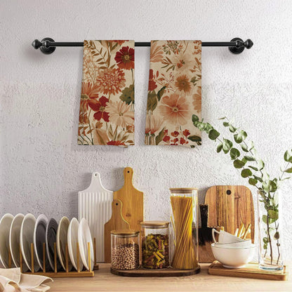 Sviojuce Vintage Fall Pumpkin Oak Leaf Kitchen Towels 16x24 Beige Set of 2