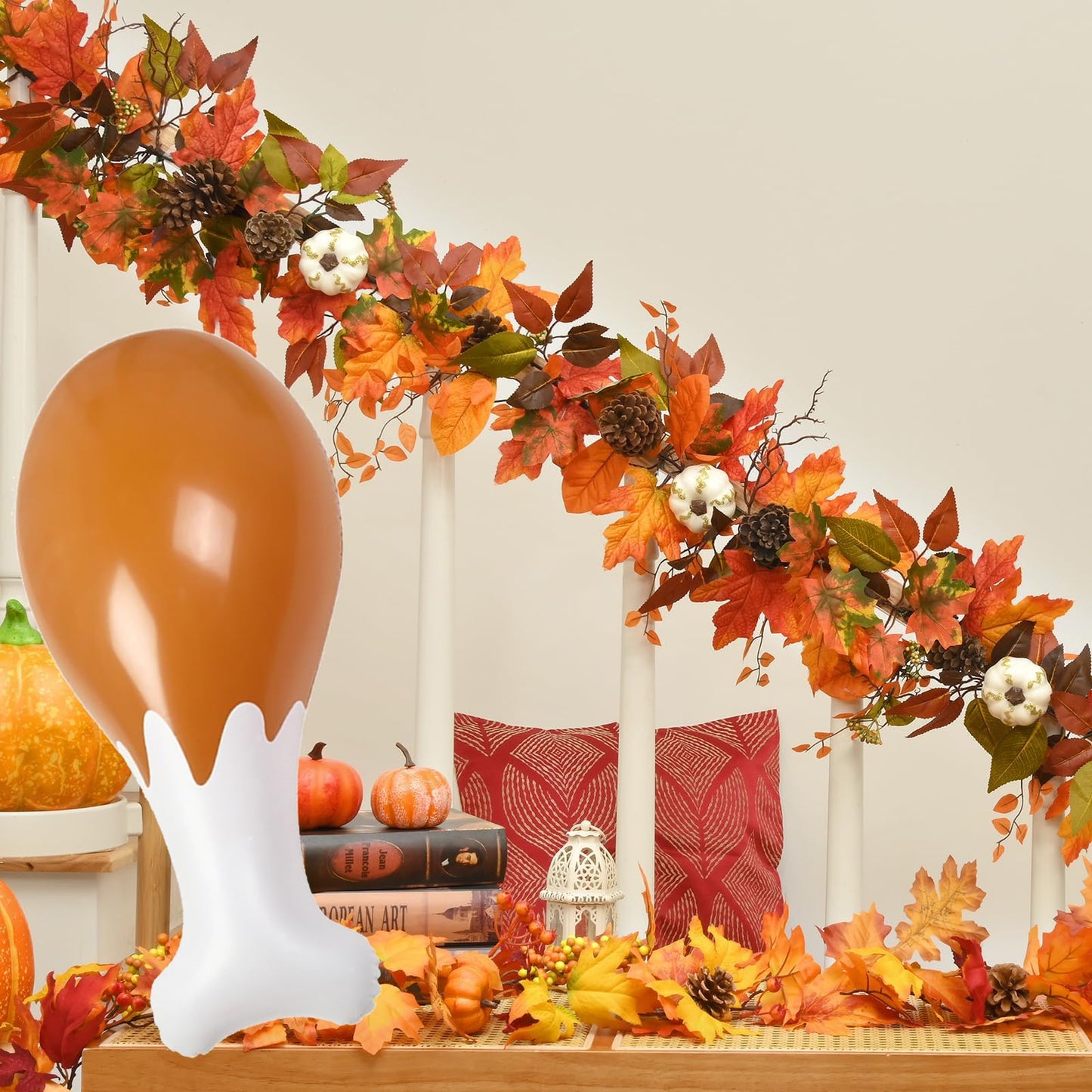 AIUPUOC Thanksgiving Turkey Leg Inflatable Balloon 24'' Orange 1Pc PVC