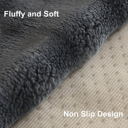Aucrovee Plush Velvet Non Slip Sofa Cover 3 Cushion 36x70 Light Grey