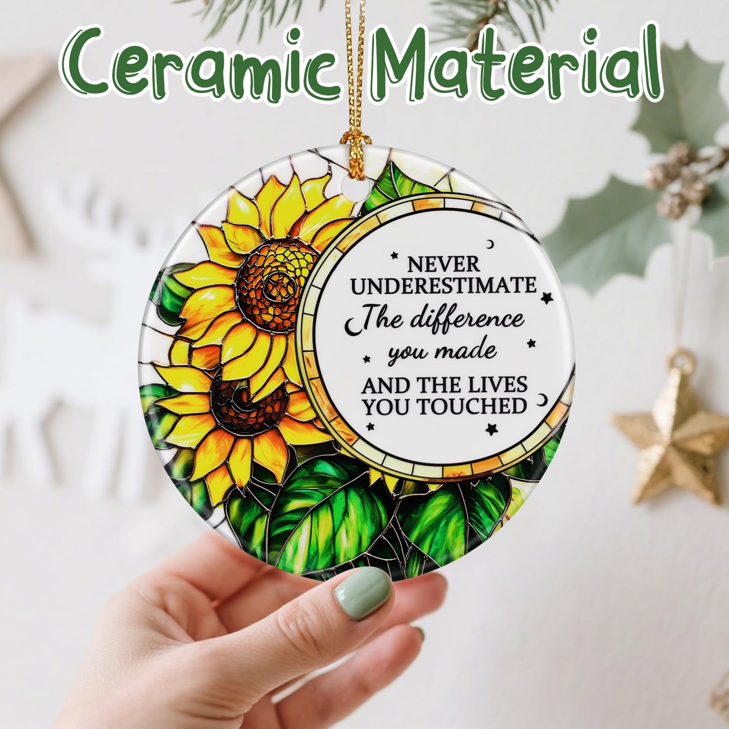 VIAKDEM Christmas Ceramic Ornament Retirement Design K Farewell Gift