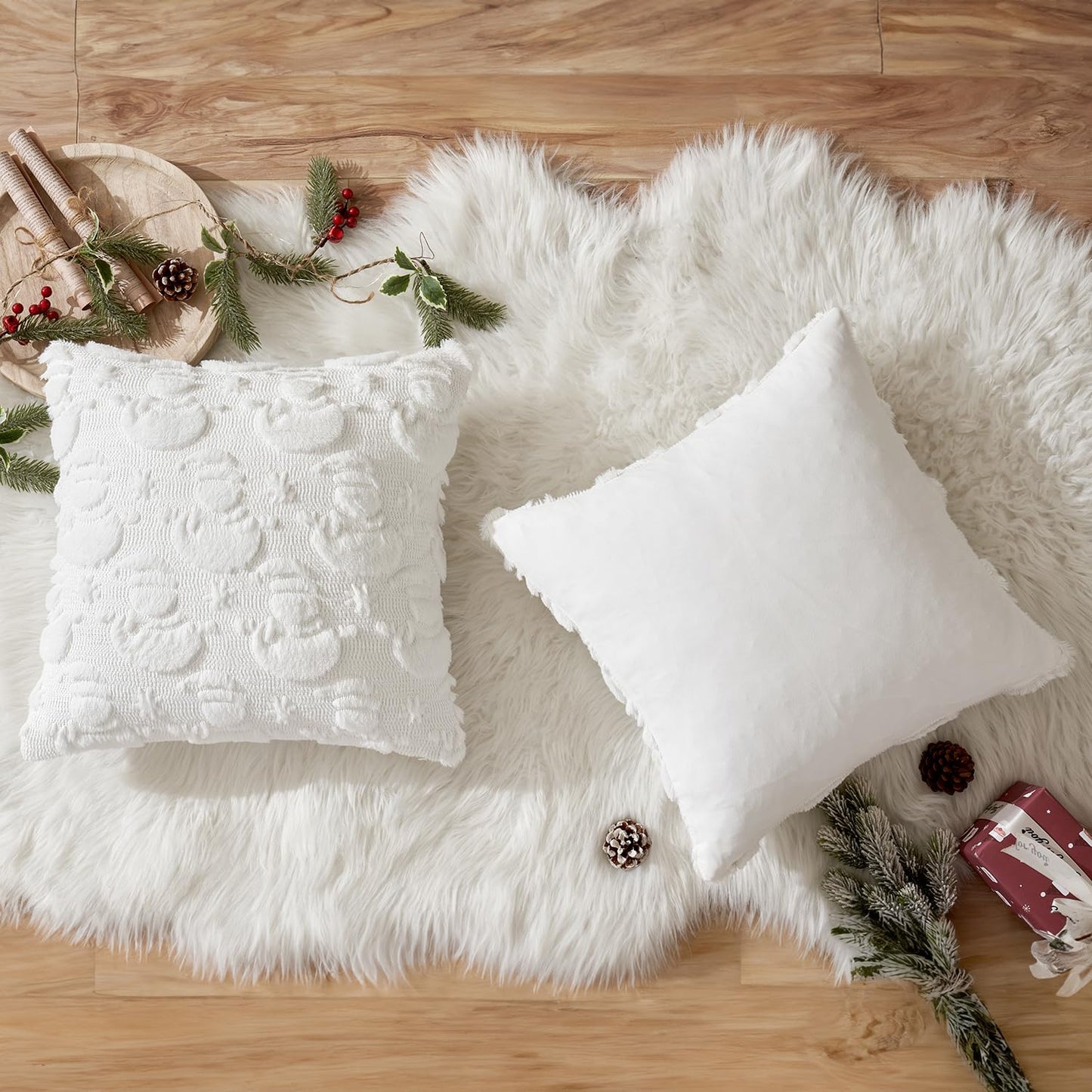 MIULEE Christmas Pillow Covers Dark Green 18x18 Inch Set of 2