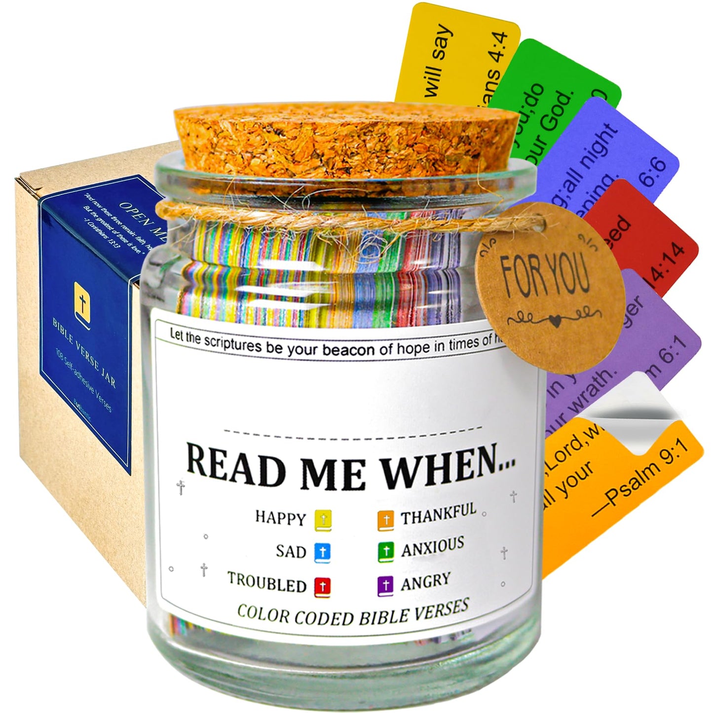 Bible Verse Jar 108 Scripture Stickers Personalized Christian Gift for Women Mom