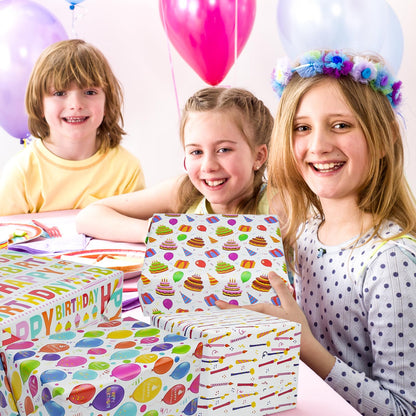 LCY WEDSHI Birthday Wrapping Paper 12pcs 20x29in Multicolor Birthday Theme