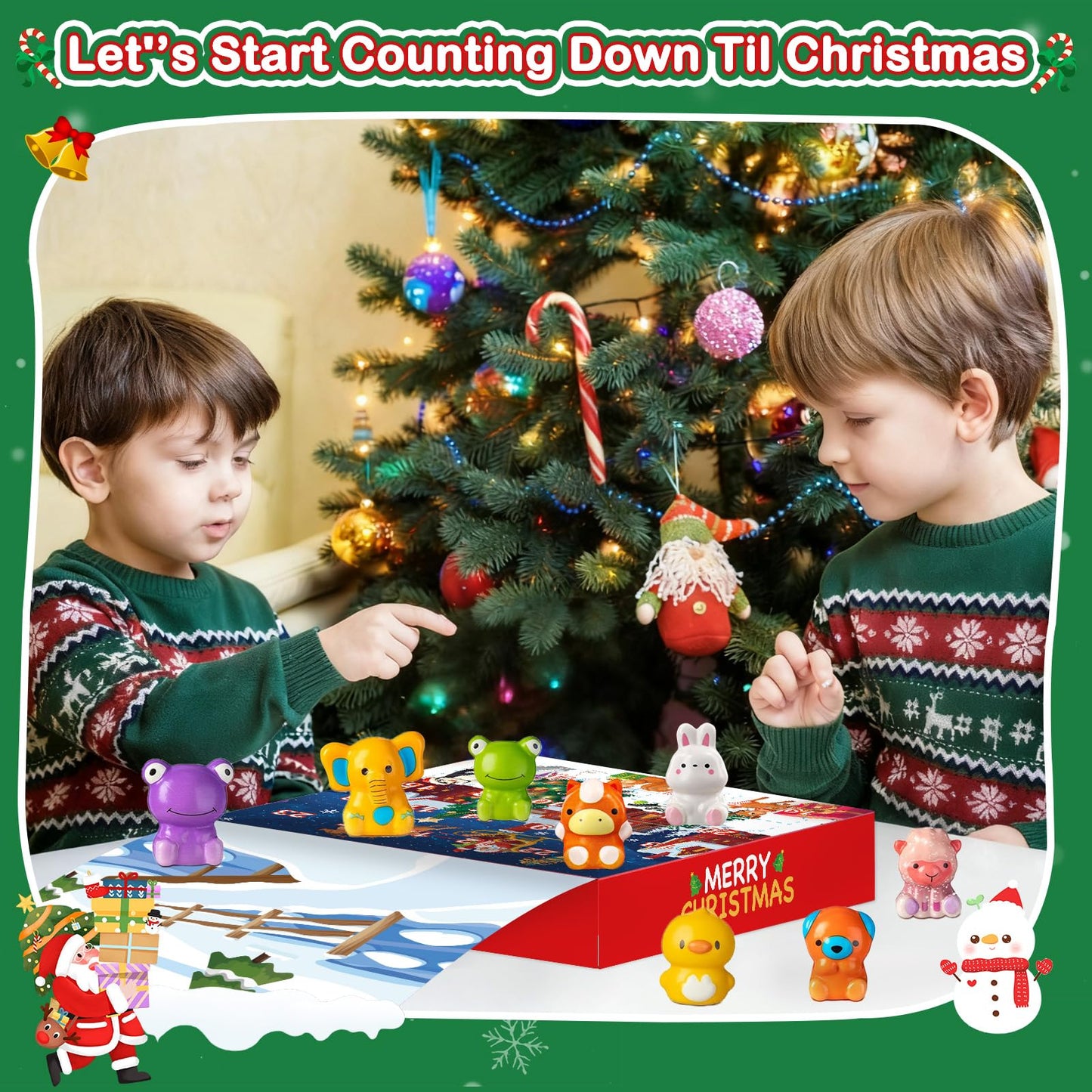 Govetom 2025 Christmas Advent Calendar 24 Days Slow Rising Multi-color