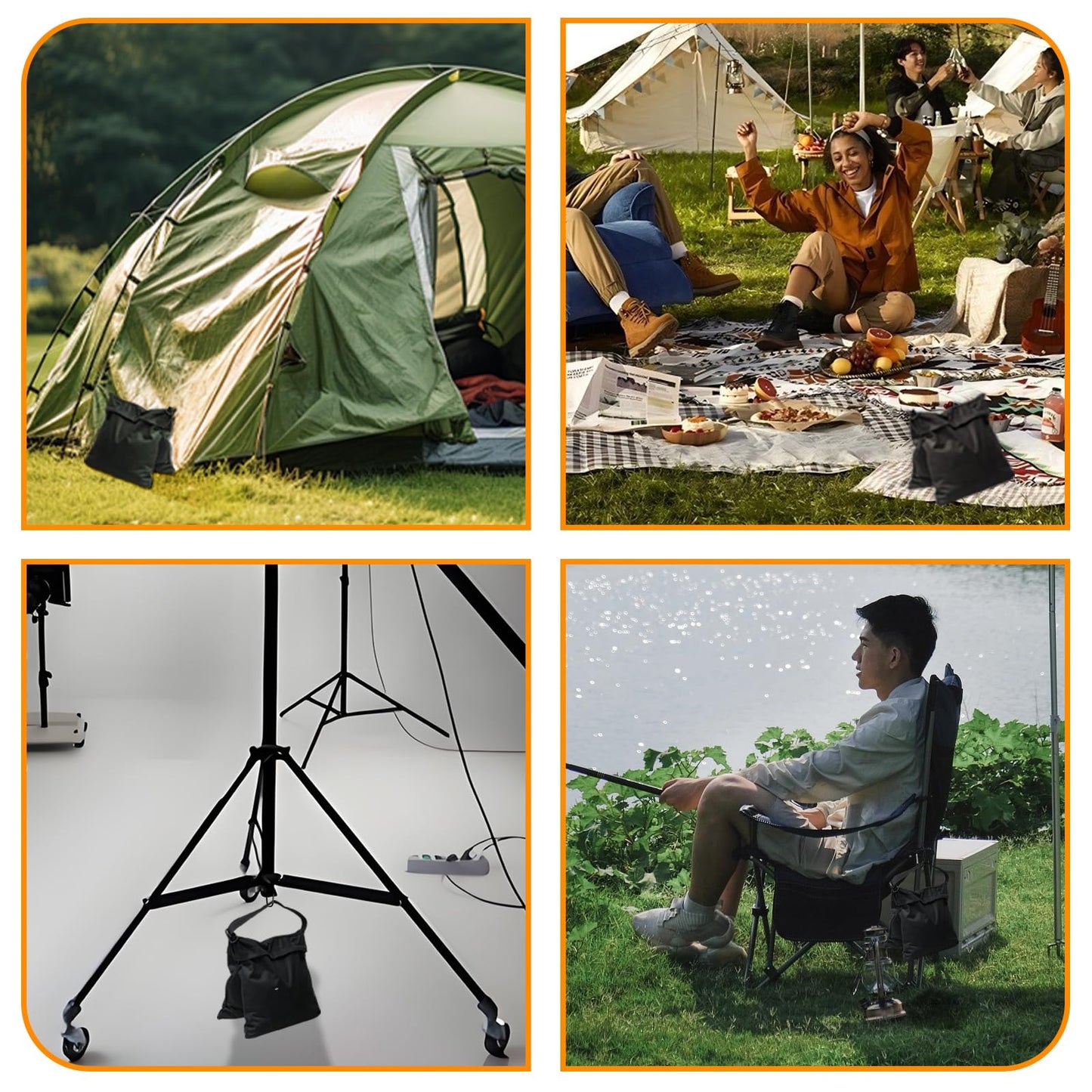 Mordx Photography Sandbag Set of 4 Heavy Duty Weight Bags for Light Stand