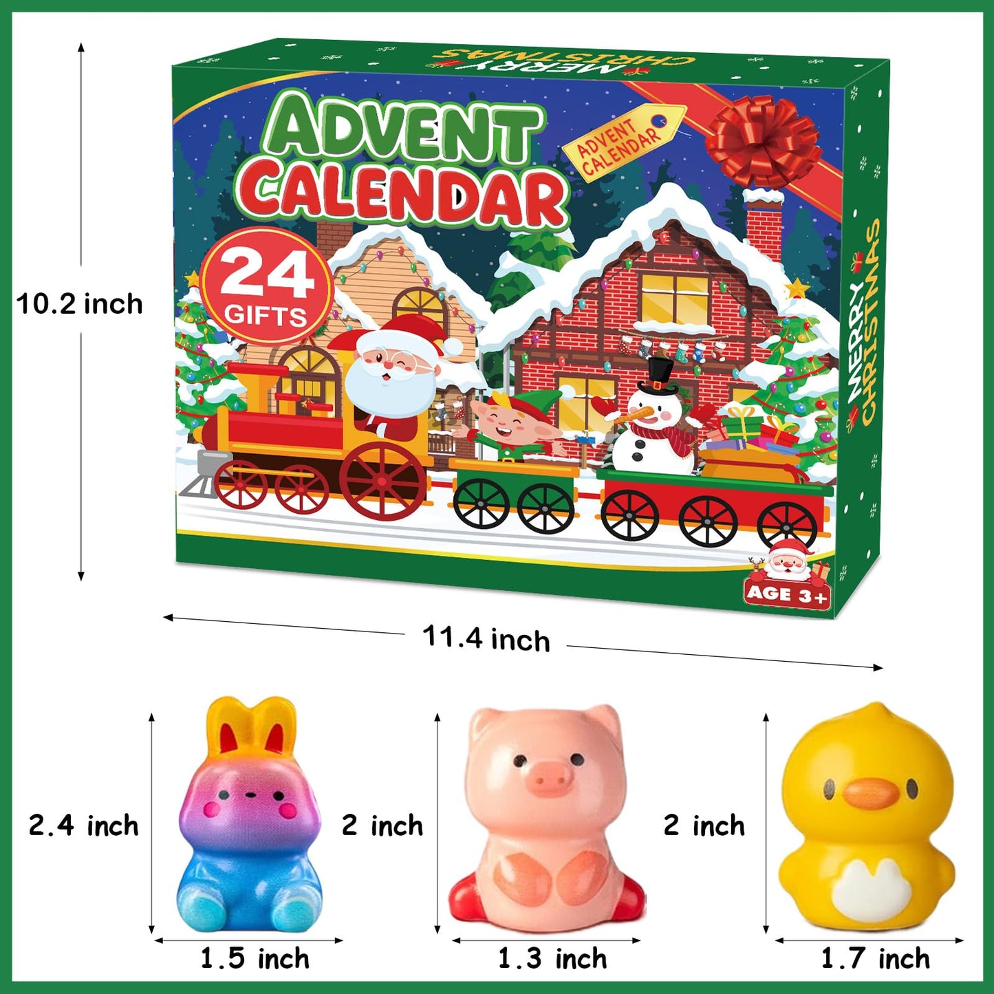 Govetom 2025 Christmas Advent Calendar 24 Days Slow Rising Squishy Multi-color