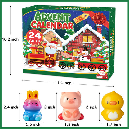 Govetom 2025 Christmas Advent Calendar 24 Days Slow Rising Squishy Multi-color