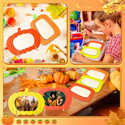 Geelin 24 Pack Wooden Pumpkin Picture Frame DIY Crafts 5.5x7.48 inches