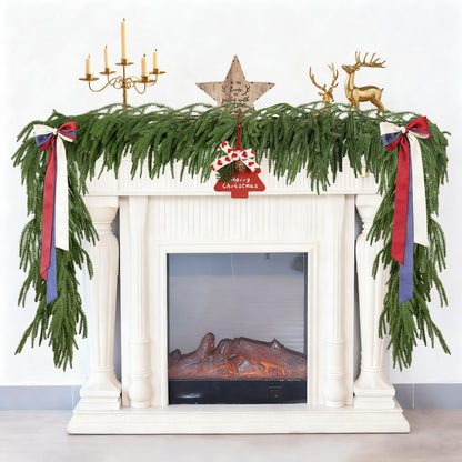 Christmas Norfolk Pine Garland Artificial Greenery Mantle Fireplace Decor 6FT