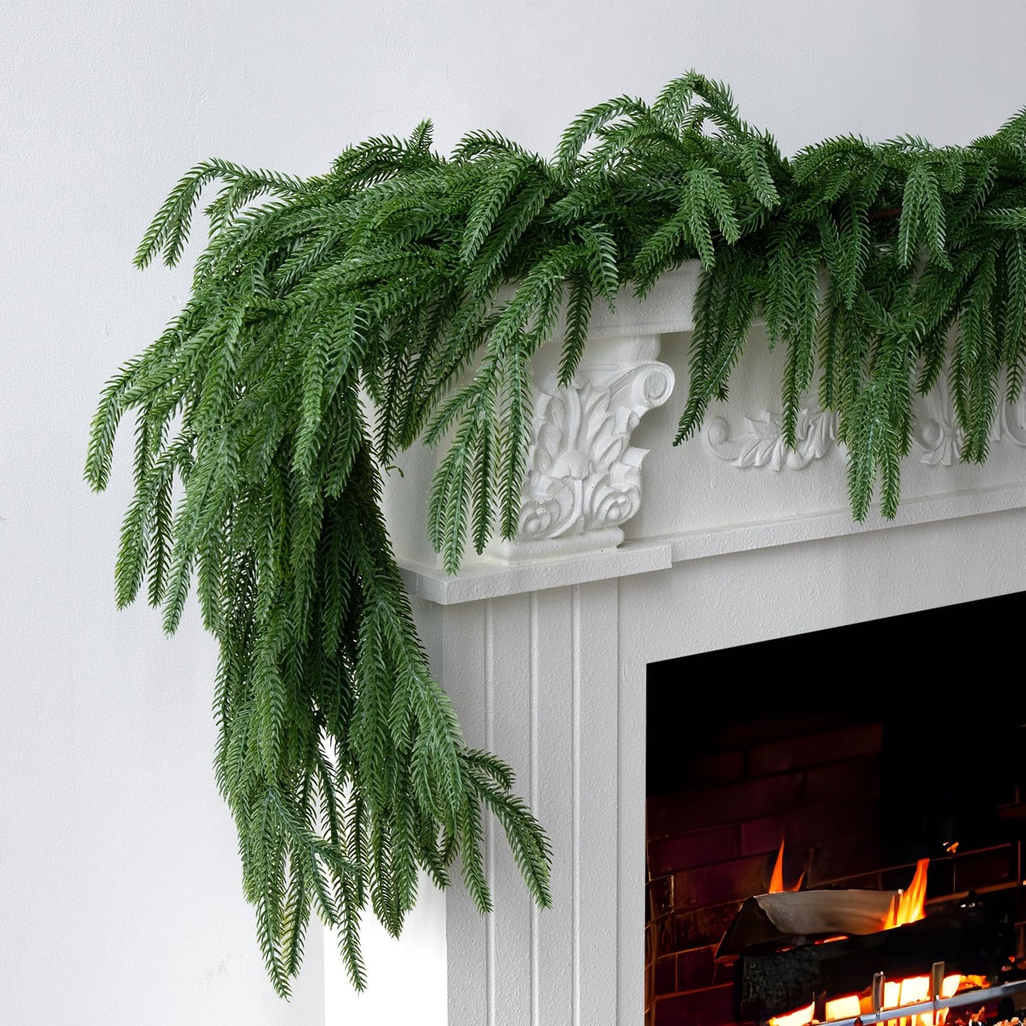 Gixie Home Artificial Norfolk Pine Garland 5Ft Green 2Pcs