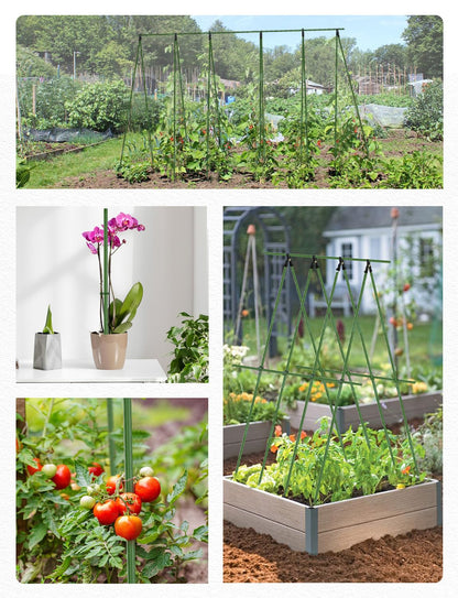 Joyhalo 20 Pack 17in Modular Garden Trellis Kit Green for Tomatoes Grapes