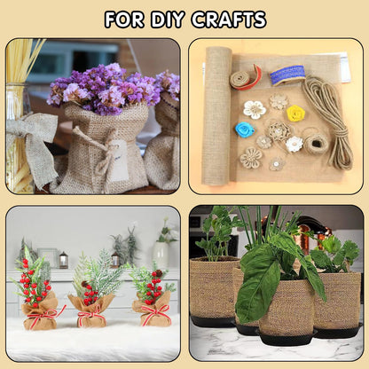 Medoore Natural Burlap Tree Protector Wraps 7.8"x9.8' 4 Rolls Jute