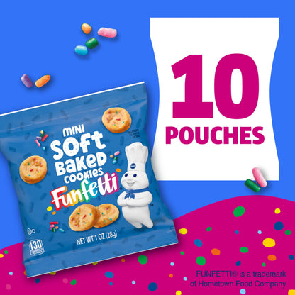 BestBy01/26 Pillsbury Mini Soft Baked Funfetti Cookies Snack Bags 10 Ct 10 oz