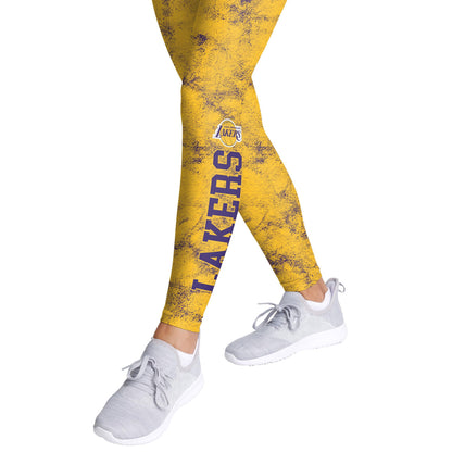 FOCO Los Angeles Lakers NBA Womens Team Color Cloud Leggings Yellow and Purple M