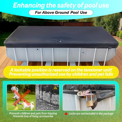 SIHAIAN 16x28Ft Oval Pool Cover UV Weather Resistant Side Storage