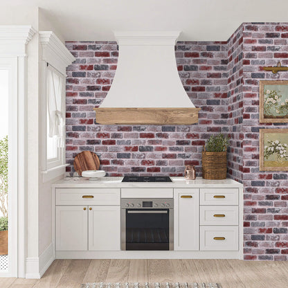 KUKANTST Brick Stone Peel and Stick Wallpaper 17.8"x472" Waterproof Vinyl Roll