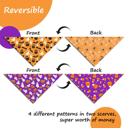 Raisingwell Dog Bandana Halloween N.Helloween 1 Pack Size Large