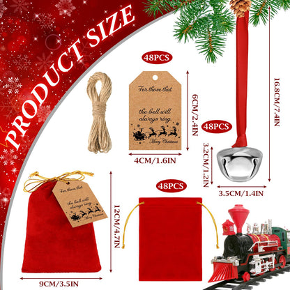 Duraaamo 24 Sets Christmas Polar Themed Silver Bell Ornaments Bulk