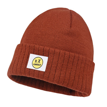 XMMAXFLOW Thick Knitted Winter Beanie Hat Cuffed Skull Cap Dark Orange
