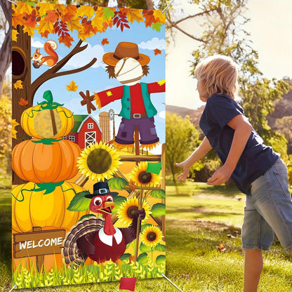HiParty Thanksgiving Toss Game with 4 Bean Bags, Classic Fall Festival Design