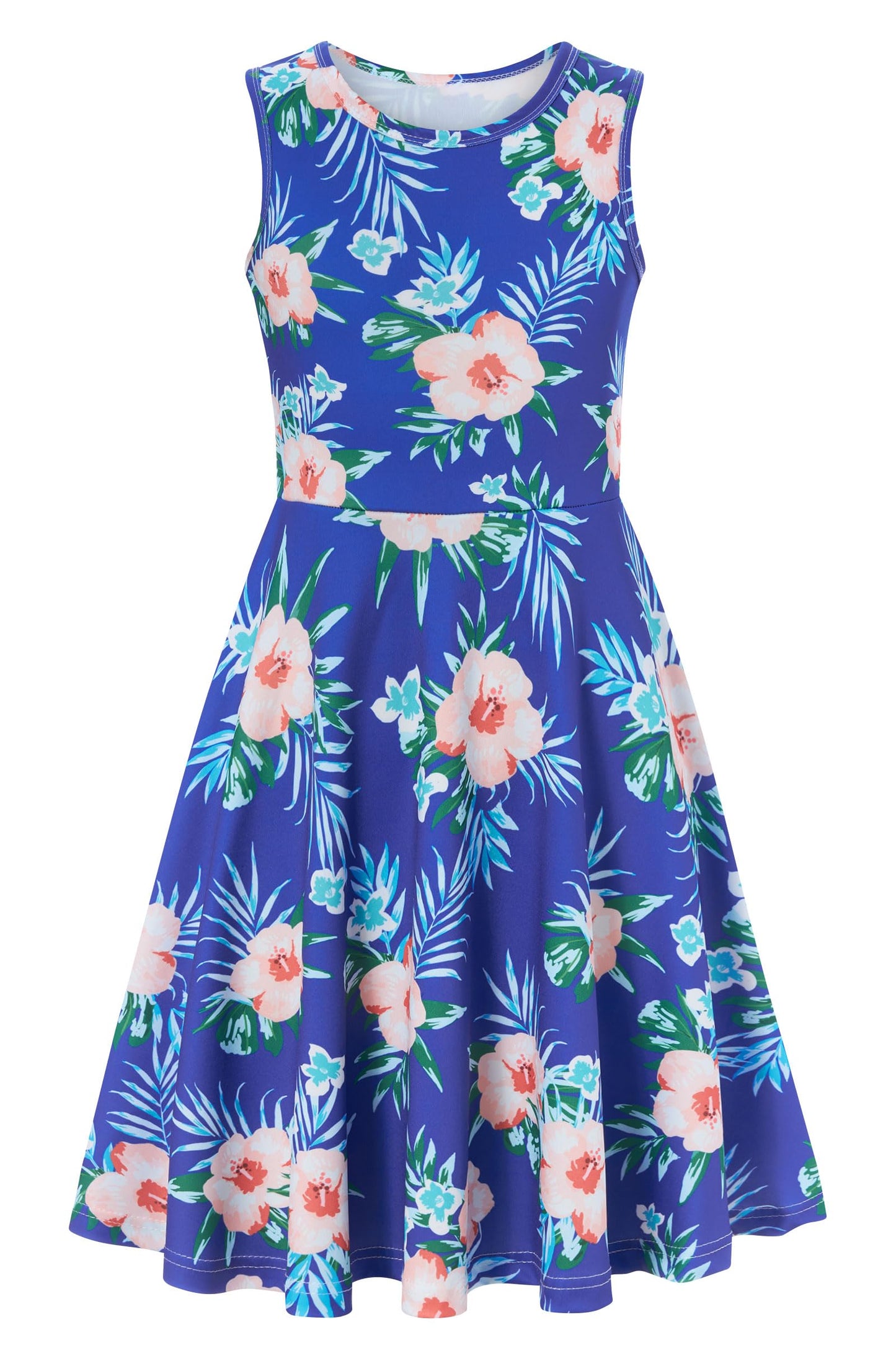 Ahegao Hawaiian Flower Girls Dress Lace 3D Flower Blue Pink Green Size 10
