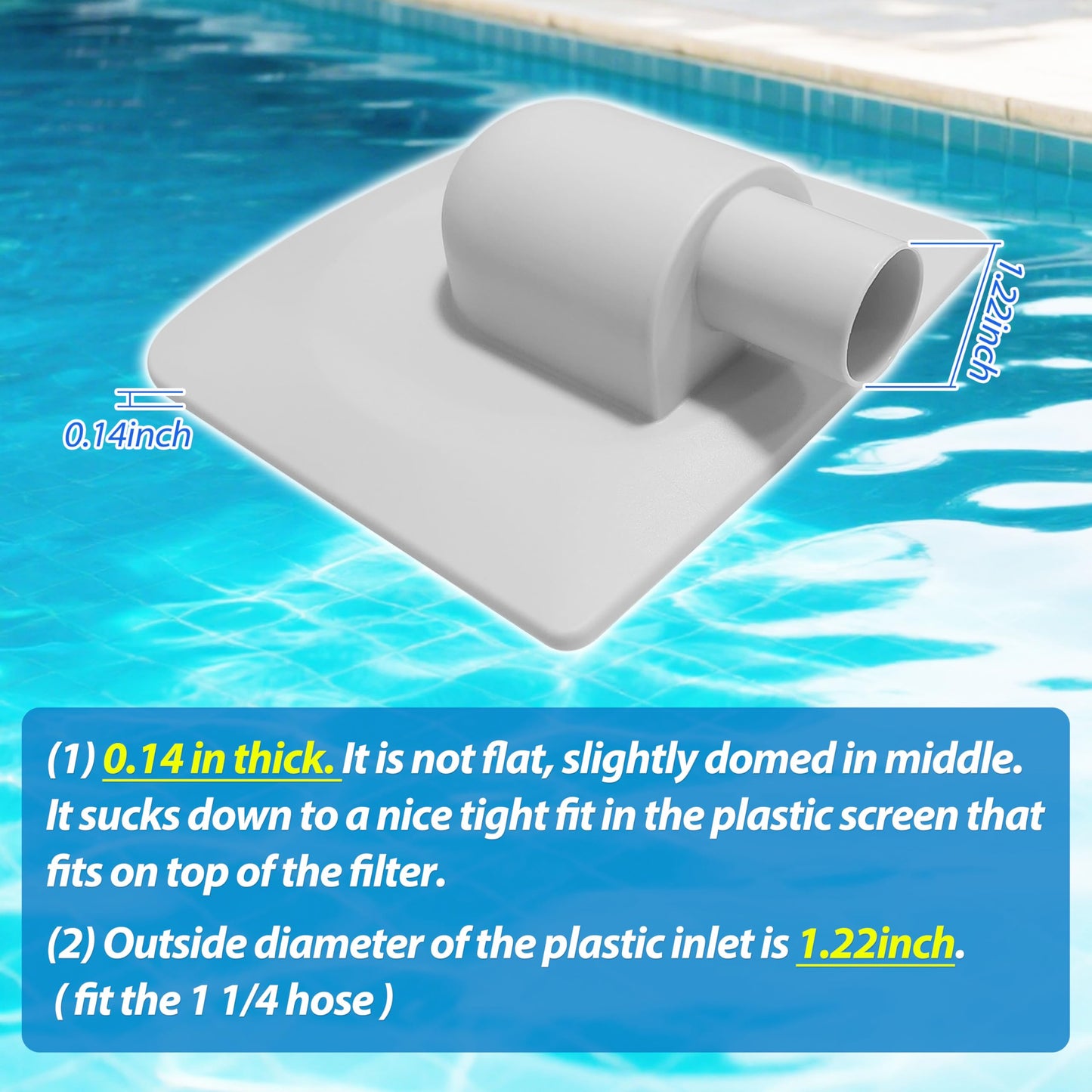 ARU P58PP1955W05 Vacuum Plate Adapter for Summer Waves Polygroup Skimmer Pump