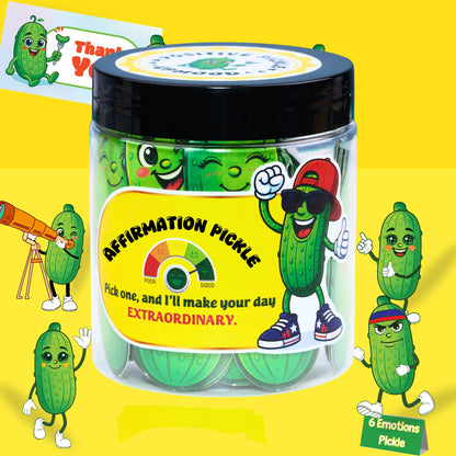 SOLMAY Affirmation Pickle Jar 60 Uplifting Notes Self-Care Funny Gifts