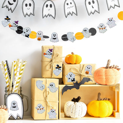 COCHIE Halloween J-O-Lantern Stickers 480pcs 1.5in Laser Ghost