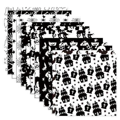 Halloween Scrapbook Paper 24 Sheets 11.8x11.8 Black & White Double-Sided