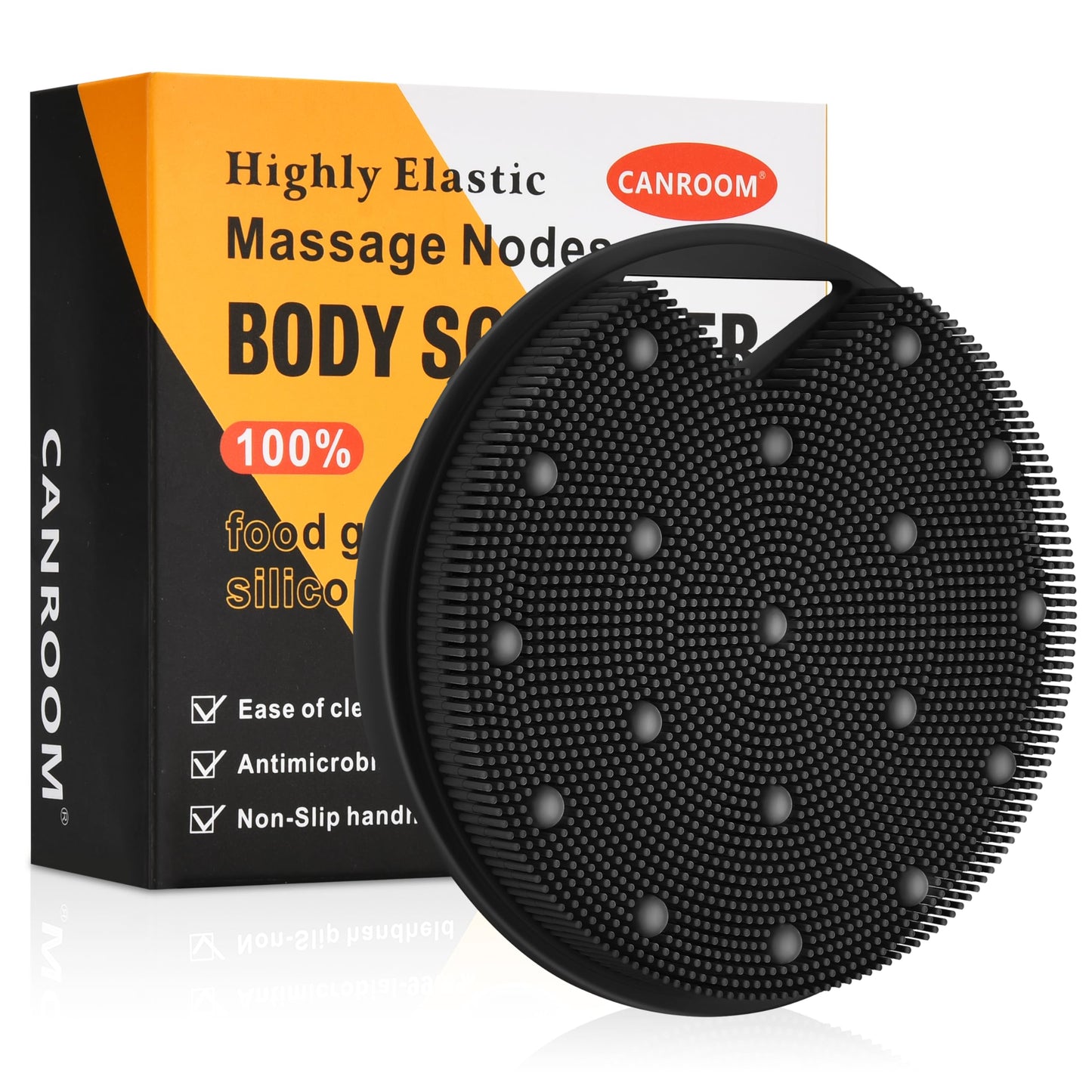 Canroom Silicone Body Scrubber Anti Zinc Infused Exfoliating Black