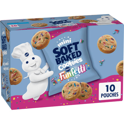 BestBy01/26 Pillsbury Mini Soft Baked Funfetti Cookies Snack Bags 10 Ct 10 oz