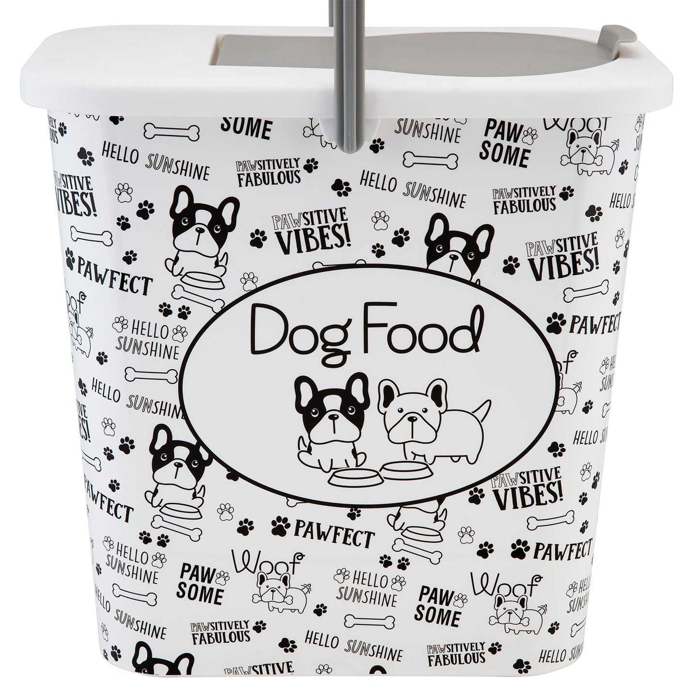 Pounce + Fetch 3 Gallon Pet Dry Food Container with Scooper White