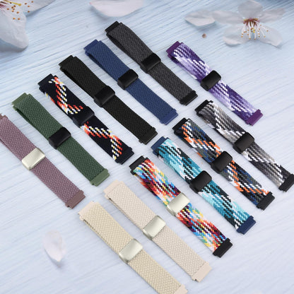 MVSSAT Braided Magnetic Buckle Watch Band 22mm Rainbow
