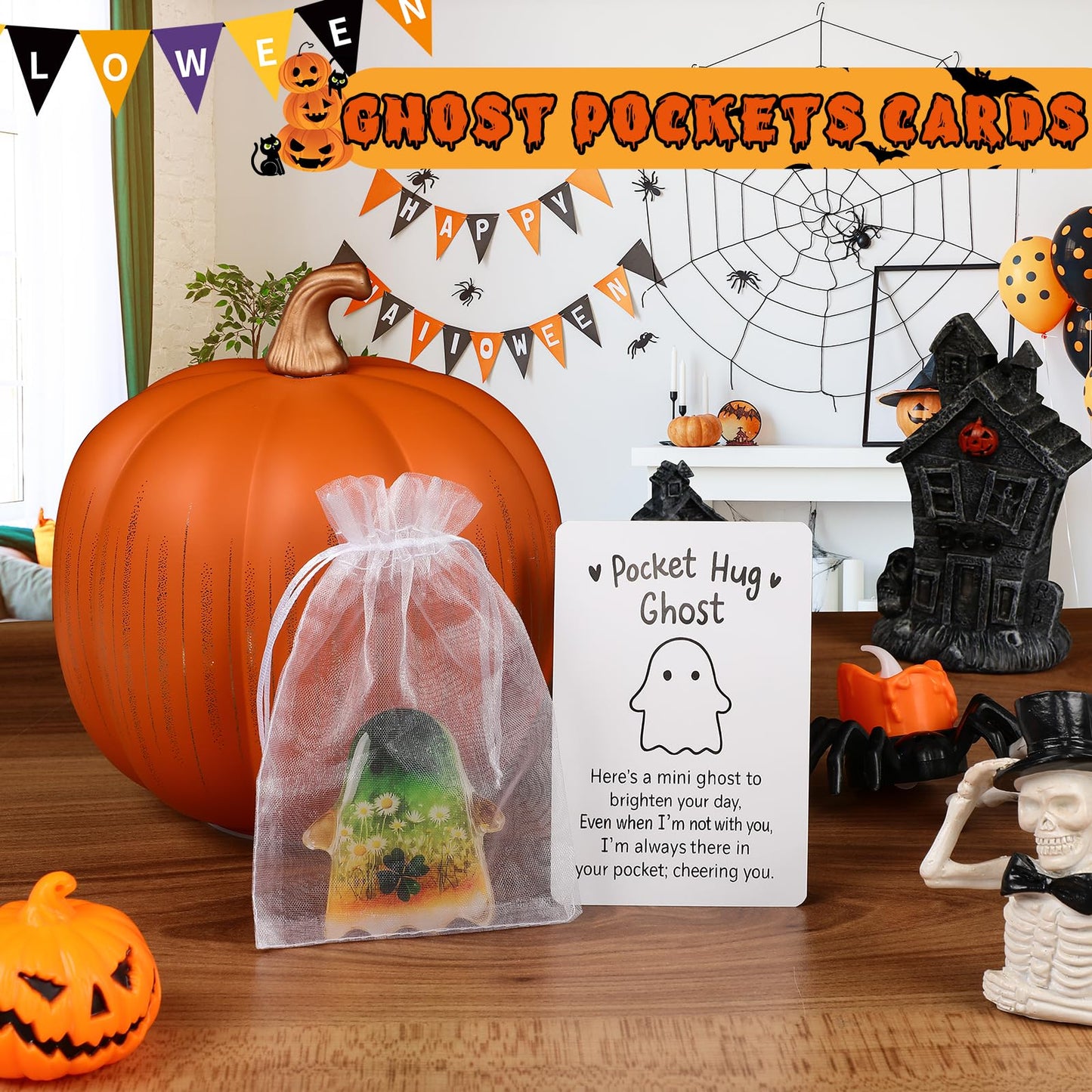 Generic Ghost Pocket Cards Halloween Comfort Black Inspirational Card A