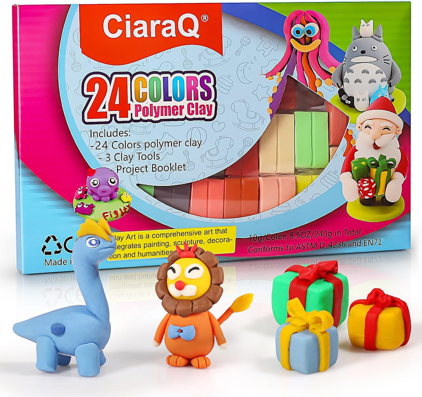 CiaraQ Polymer Clay Kit Mini Modeling Set 24 Colors for Kids Beginners Artist