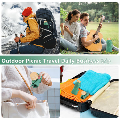 NAVTUE Collapsible Silicone Water Bottle 650ml Leak Proof Reusable Green
