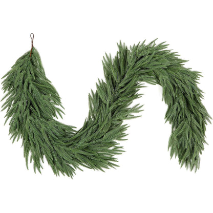 GDENZL 5FT Artificial Norfolk Pine Garland Green Faux Xmas Decor Size 5FT