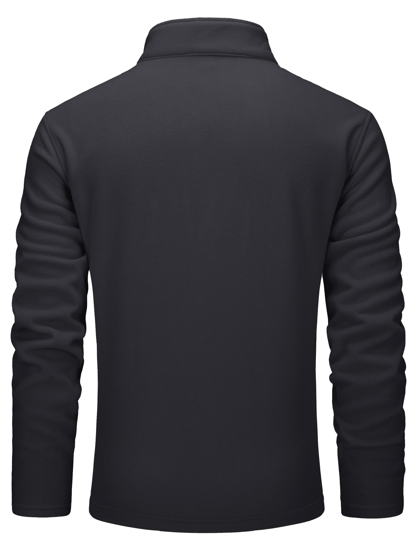 KEFITEVD Men's Quarter Zip Sweatshirt Thermal Fleece Pullover Black Size M
