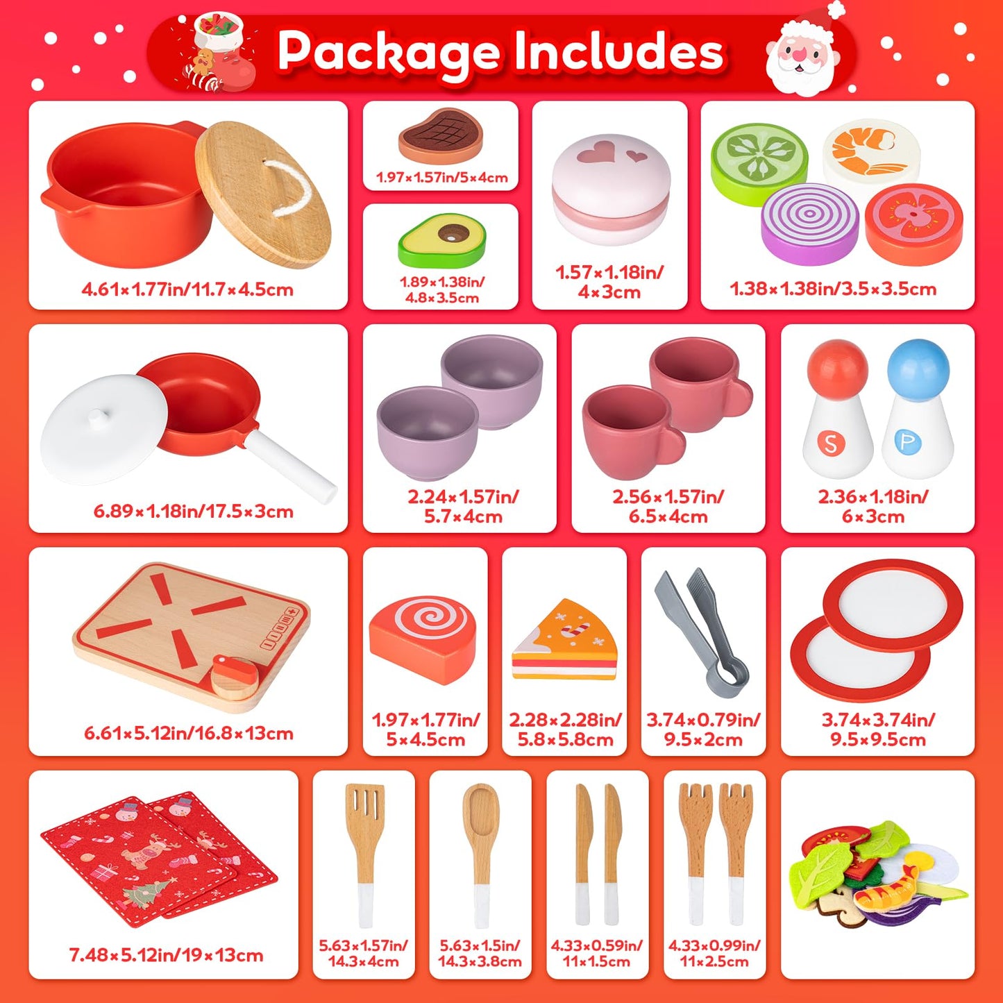 Commodum Kids Wooden Play Cooking Set Advent Calendar 24 Days Xmas Gifts