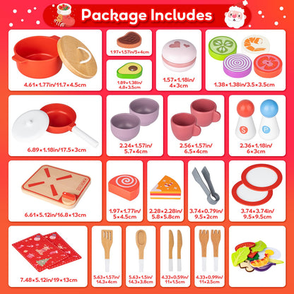 Commodum Kids Wooden Play Cooking Set Advent Calendar 24 Days Xmas Gifts