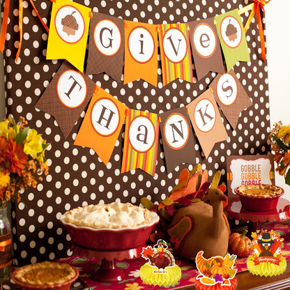 Qpout 9-Piece Thanksgiving Fall Party Table Centerpiece Decorations