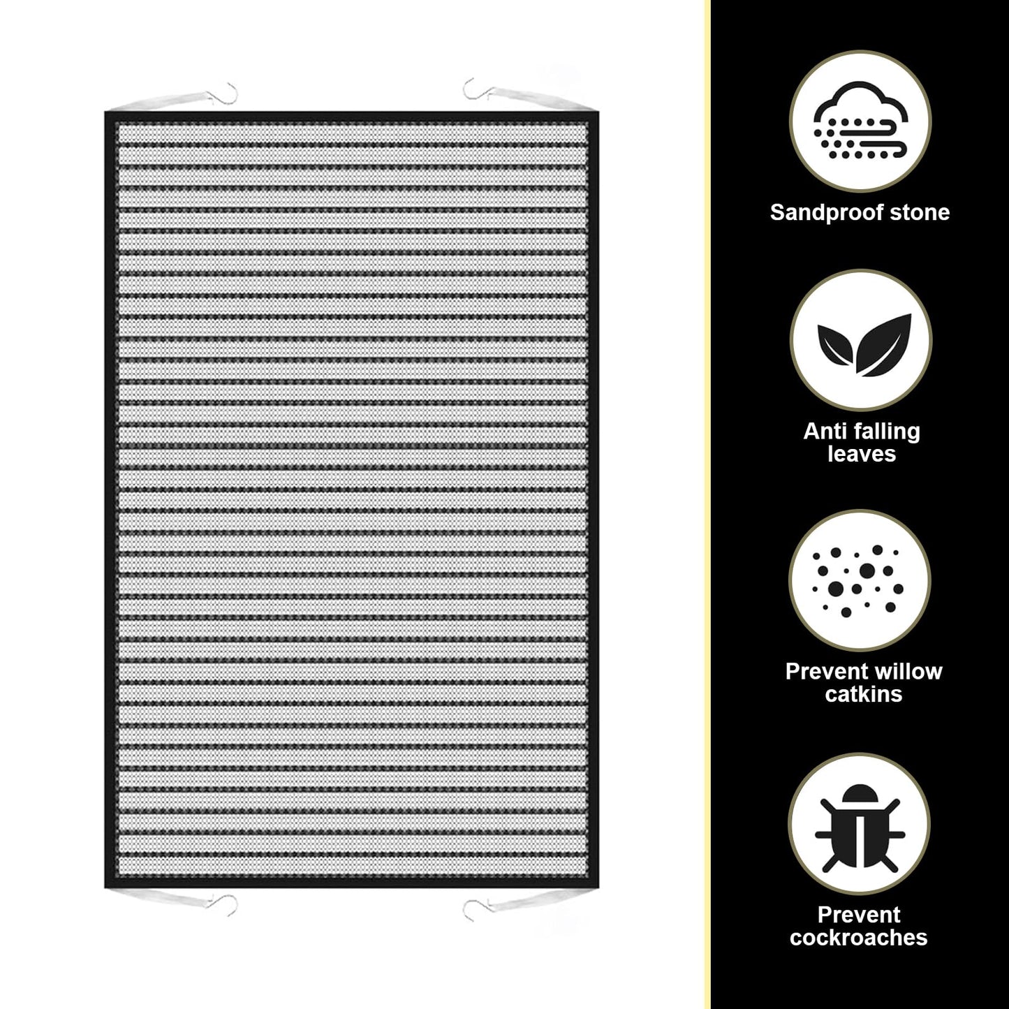 Downhill Front Hood Grille Protection Mesh 2PCS 41.33x31.49in Black